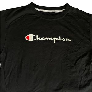 $15 Cropped Black Champion shirt U.S. Medium